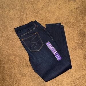 Seven 7 Womens Tummyless High Rise Slimming Control Panel Skinny Jeans size 16